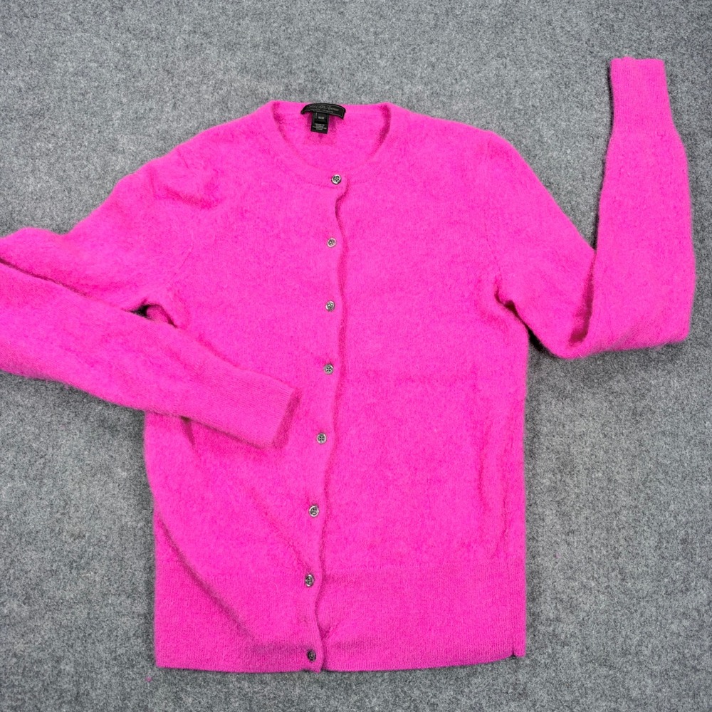 Saks Fifth Avenue Hot Pink 100% Cashmere Button Front Cardigan Sweater M